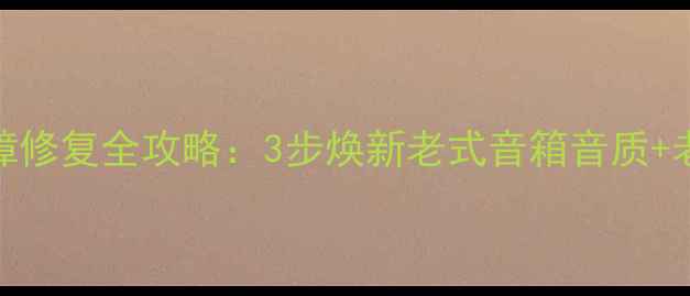 图片 古董音箱电容故障修复全攻略：3步焕新老式音箱音质+老式音箱保养秘籍