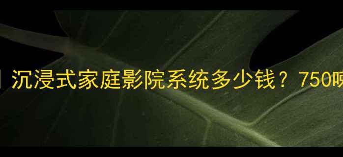 图片 向往750音箱评测｜沉浸式家庭影院系统多少钱？750喇叭配置值不值？2