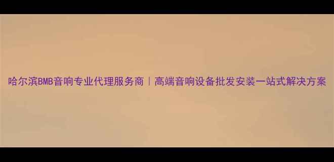 图片 哈尔滨BMB音响专业代理服务商｜高端音响设备批发安装一站式解决方案