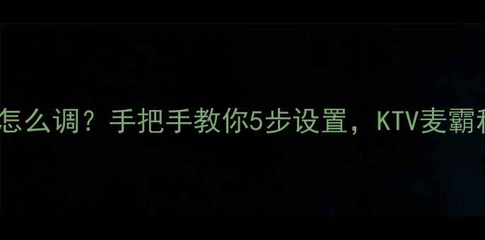 图片 唱歌音响混响怎么调？手把手教你5步设置，KTV麦霸秒变专业歌手1