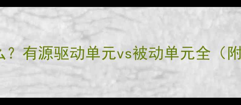图片 喇叭YD是什么？有源驱动单元vs被动单元全（附选购指南）2