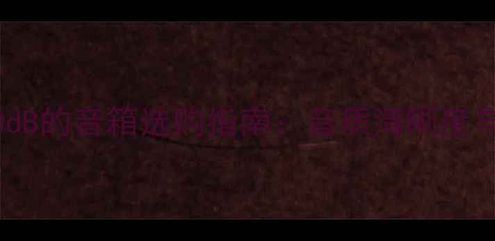 图片 喇叭灵敏度90dB的音箱选购指南：音质清晰度与适用场景全1