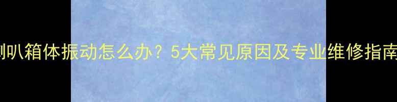图片 喇叭箱体振动怎么办？5大常见原因及专业维修指南1