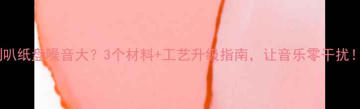 图片 喇叭纸盘噪音大？3个材料+工艺升级指南，让音乐零干扰！2