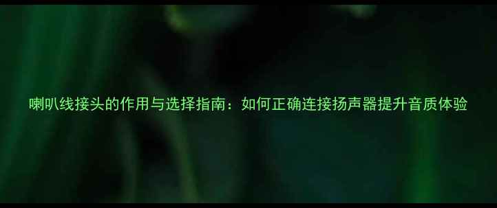 图片 喇叭线接头的作用与选择指南：如何正确连接扬声器提升音质体验