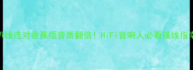 图片 喇叭线选对香蕉插音质翻倍！HiFi音响人必看接线指南🎧