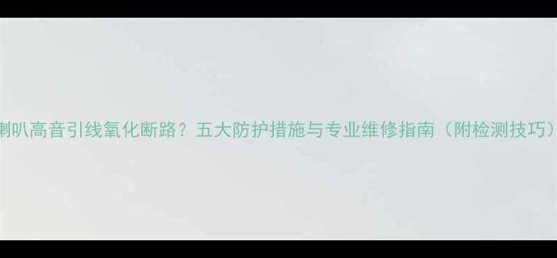 图片 喇叭高音引线氧化断路？五大防护措施与专业维修指南（附检测技巧）