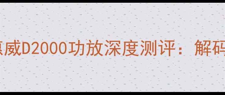 图片 国产高端音响旗舰惠威D2000功放深度测评：解码、功率与音质全面2