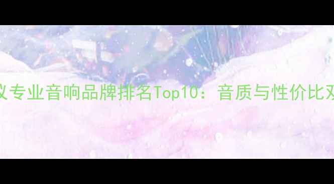 图片 国内会议专业音响品牌排名Top10：音质与性价比双优推荐