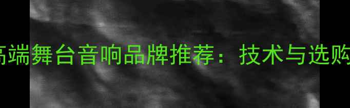 图片 国内高端舞台音响品牌推荐：技术与选购指南1