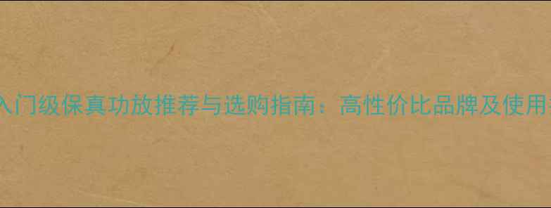 图片 国外入门级保真功放推荐与选购指南：高性价比品牌及使用技巧2