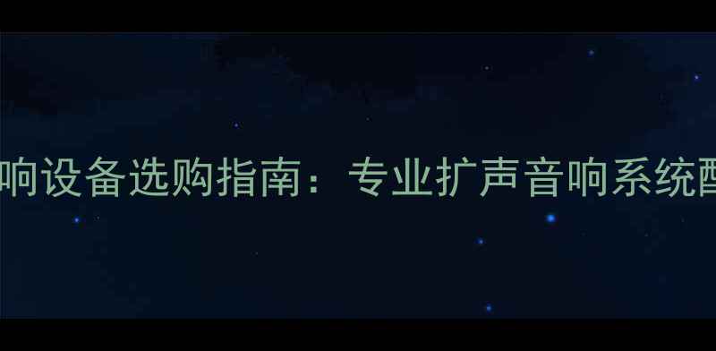 图片 国际广播会议音响设备选购指南：专业扩声音响系统配置与品牌推荐2