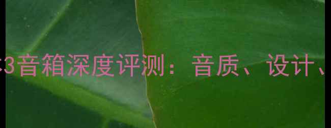 图片 城堡斯特林3音箱深度评测：音质、设计、性价比全1