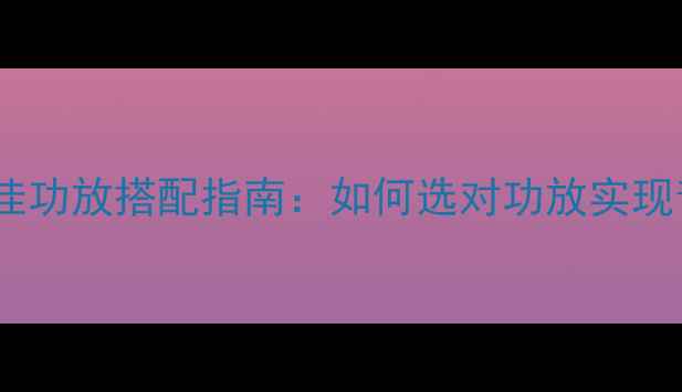 图片 城堡音箱最佳功放搭配指南：如何选对功放实现音质巅峰？1