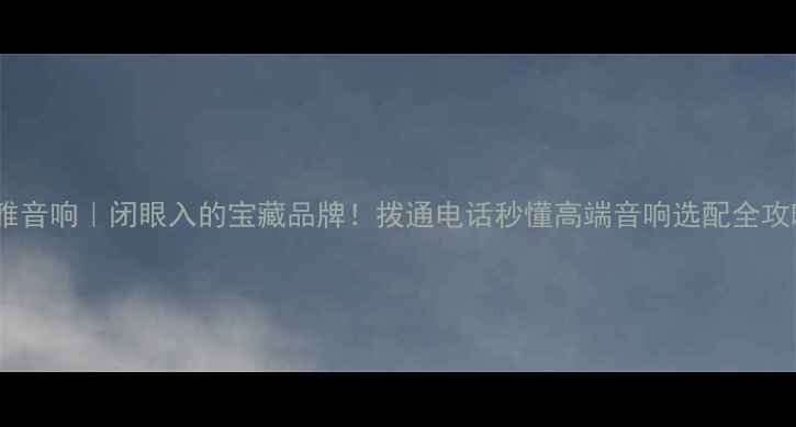 图片 声雅音响｜闭眼入的宝藏品牌！拨通电话秒懂高端音响选配全攻略1