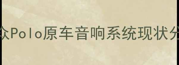 图片 大众Polo原车音响系统现状分析