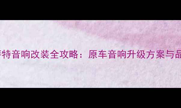 图片 大众帕萨特音响改装全攻略：原车音响升级方案与品牌对比2
