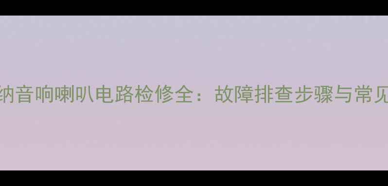 图片 大众捷达桑塔纳音响喇叭电路检修全：故障排查步骤与常见问题解决方案
