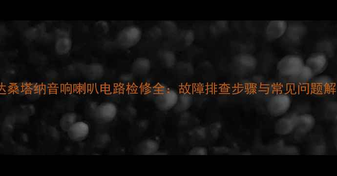 图片 大众捷达桑塔纳音响喇叭电路检修全：故障排查步骤与常见问题解决方案2
