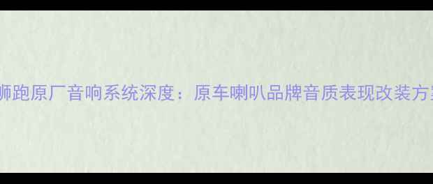 图片 大众捷达狮跑原厂音响系统深度：原车喇叭品牌音质表现改装方案全指南1