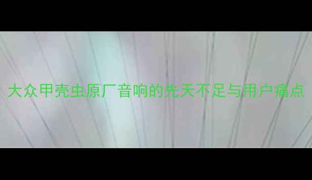 图片 大众甲壳虫原厂音响的先天不足与用户痛点