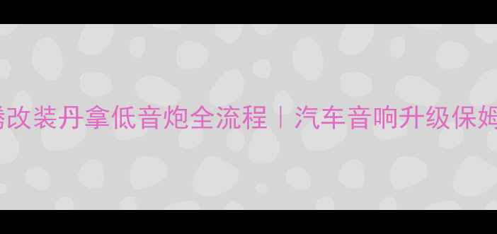 图片 大众迈腾改装丹拿低音炮全流程｜汽车音响升级保姆级教程2