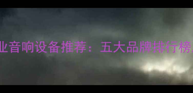 图片 大型活动专业音响设备推荐：五大品牌排行榜及选购指南2