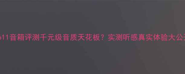 图片 天朗611音箱评测千元级音质天花板？实测听感真实体验大公开🎶2