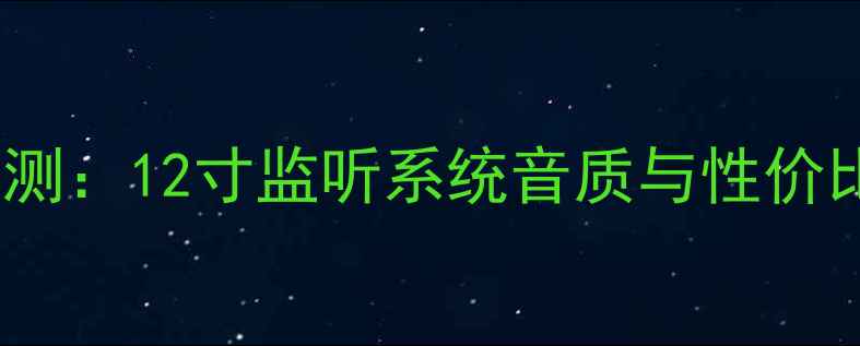图片 天朗监听音箱12专业评测：12寸监听系统音质与性价比分析（附选购指南）2