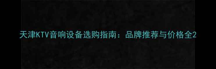 图片 天津KTV音响设备选购指南：品牌推荐与价格全2