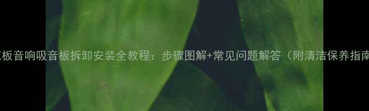 图片 天花板音响吸音板拆卸安装全教程：步骤图解+常见问题解答（附清洁保养指南）1