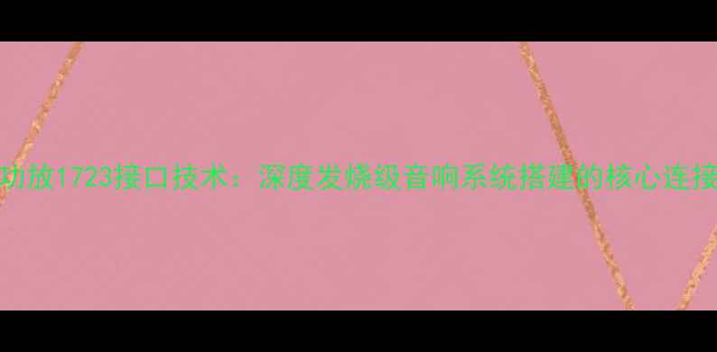 图片 天龙功放1723接口技术：深度发烧级音响系统搭建的核心连接方案