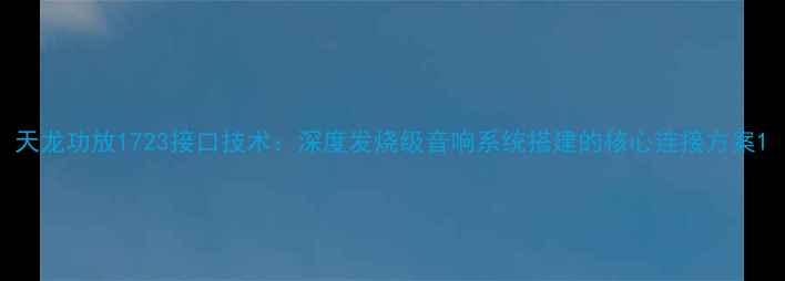 图片 天龙功放1723接口技术：深度发烧级音响系统搭建的核心连接方案1