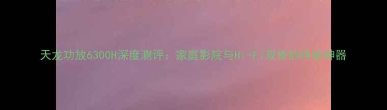 图片 天龙功放6300H深度测评：家庭影院与Hi-Fi双修的终极神器