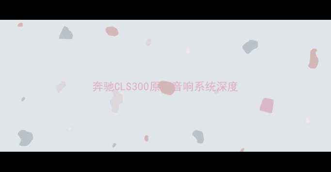 图片 奔驰CLS300原厂音响系统深度