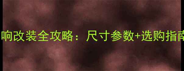 图片 奥德赛中门音响改装全攻略：尺寸参数+选购指南（最新版）2