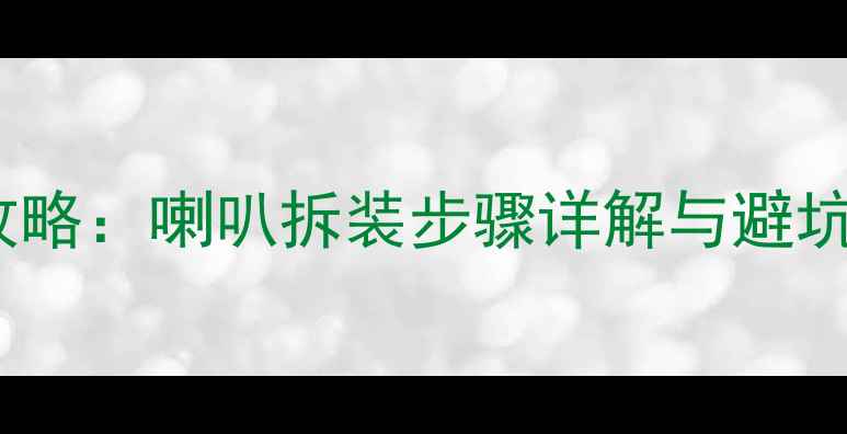 图片 奥迪A4L音响改装全攻略：喇叭拆装步骤详解与避坑指南（附工具清单）