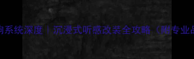 图片 奥迪A6音响系统深度｜沉浸式听感改装全攻略（附专业品牌推荐）