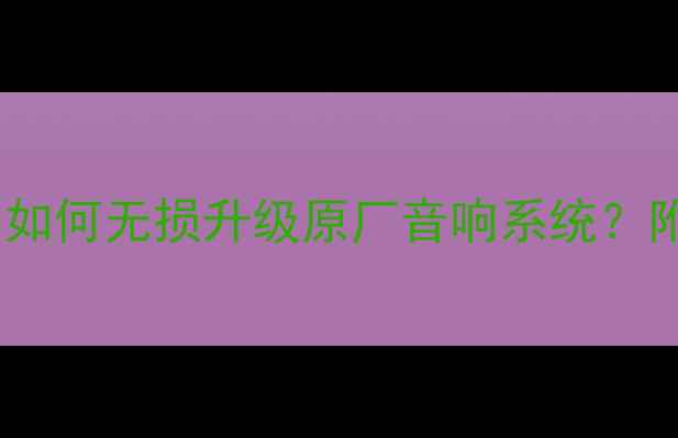 图片 奥迪音响改装全攻略：如何无损升级原厂音响系统？附详细步骤与推荐器材2