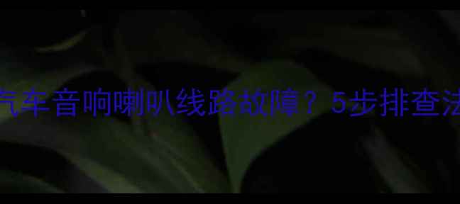 图片 如何快速定位汽车音响喇叭线路故障？5步排查法+工具实测全1