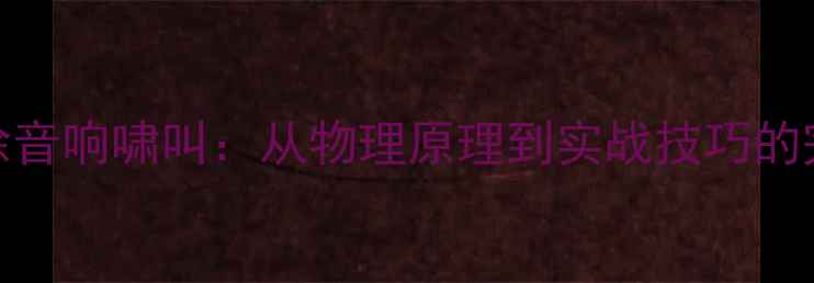 图片 如何快速消除音响啸叫：从物理原理到实战技巧的完整解决方案