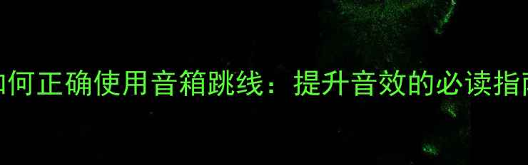 图片 如何正确使用音箱跳线：提升音效的必读指南