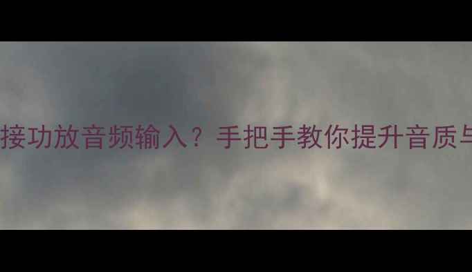 图片 如何正确桥接功放音频输入？手把手教你提升音质与设备寿命2