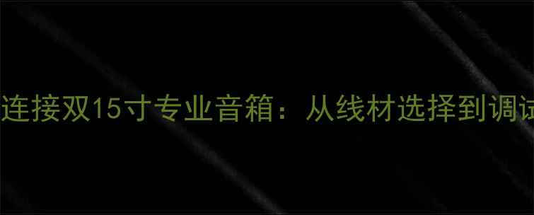 图片 如何正确连接双15寸专业音箱：从线材选择到调试全指南1