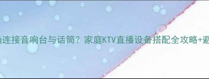 图片 如何正确连接音响台与话筒？家庭KTV直播设备搭配全攻略+避坑指南2
