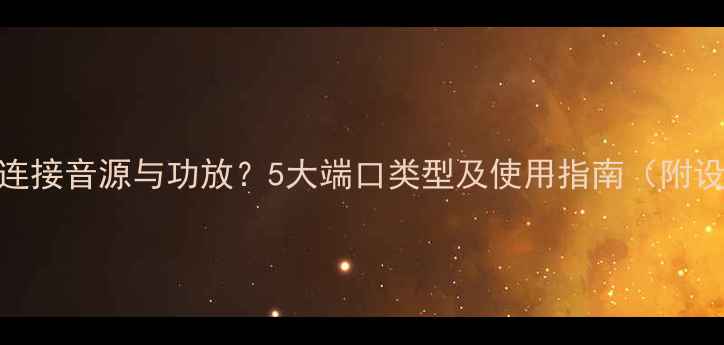 图片 如何正确连接音源与功放？5大端口类型及使用指南（附设备推荐）