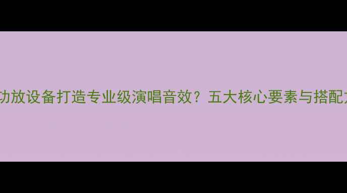 图片 如何选择功放设备打造专业级演唱音效？五大核心要素与搭配方案深度2