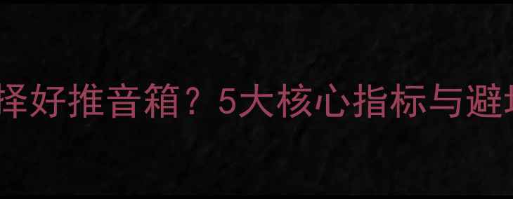 图片 如何选择好推音箱？5大核心指标与避坑指南2