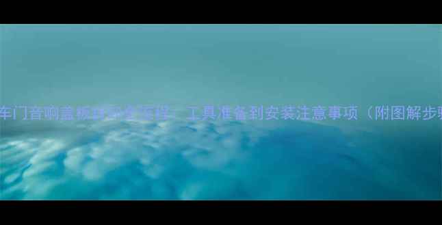 图片 威乐车门音响盖板拆卸全流程：工具准备到安装注意事项（附图解步骤）1