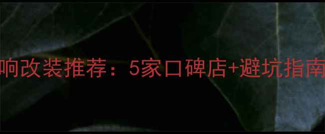 图片 威海专业音响改装推荐：5家口碑店+避坑指南（含技术）